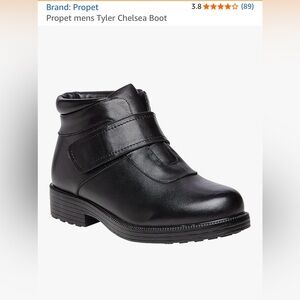 Propet Black Leather Slip-On Ankle Shoes with Fleece Lining